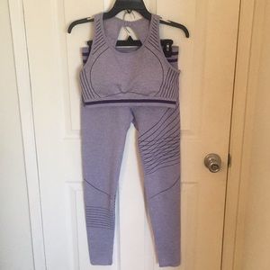 Violet and navy, sports bra and leggings set